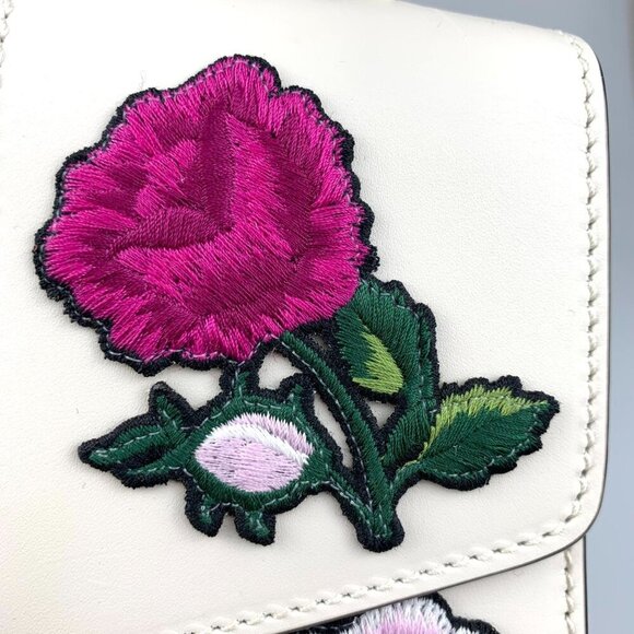 NWT Gucci Embroidered Sylvie Small shoulder bag In White - Picture 10 of 14